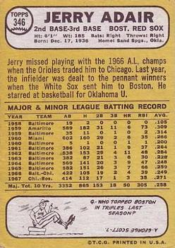 Jerry Adair  baseball card collectible - Main Image 2