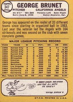 George Brunet  baseball card collectible - Main Image 2