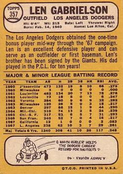 Len Gabrielson  baseball card collectible - Main Image 2