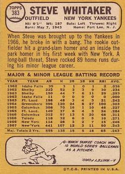 Steve Whitaker  baseball card collectible - Main Image 2