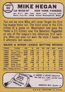 Mike Hegan  baseball card collectible - Main Image 2