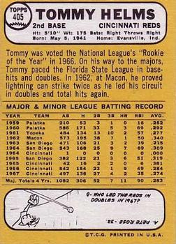 Tommy Helms  baseball card collectible - Main Image 2
