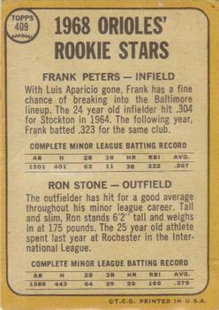 Orioles 1968 Rookie Stars (Frank Peters / Ron Stone)  baseball card collectible - Main Image 2