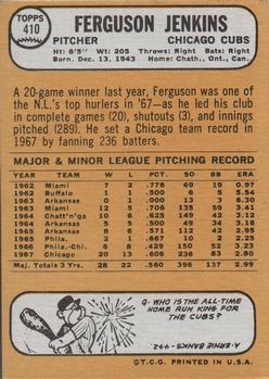 Ferguson Jenkins  baseball card collectible - Main Image 2