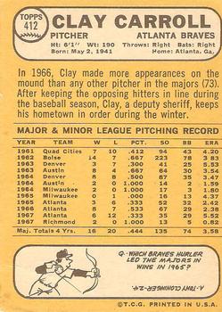 Clay Carroll  baseball card collectible - Main Image 2