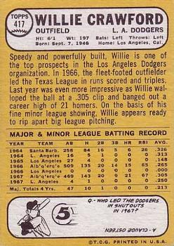 Willie Crawford  baseball card collectible - Main Image 2