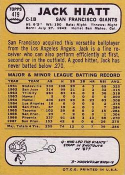 Jack Hiatt  baseball card collectible - Main Image 2