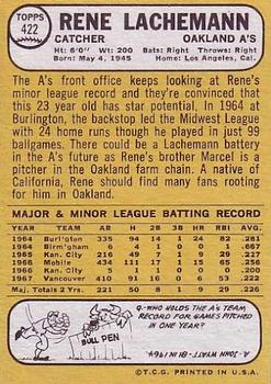 Rene Lachemann  baseball card collectible - Main Image 2