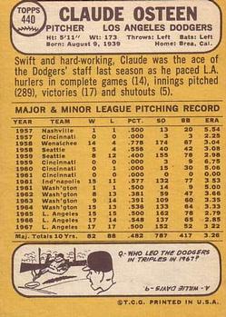 Claude Osteen  baseball card collectible - Main Image 2