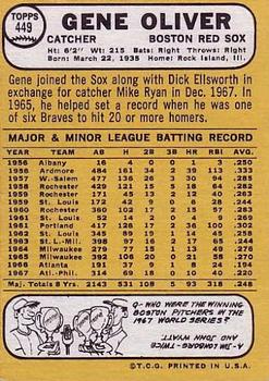 Gene Oliver  baseball card collectible - Main Image 2
