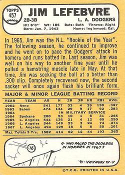 Jim Lefebvre  baseball card collectible - Main Image 2