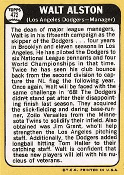 Walt Alston  baseball card collectible - Main Image 2