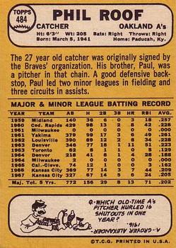 Phil Roof  baseball card collectible - Main Image 2