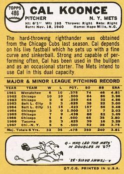 Cal Koonce  baseball card collectible - Main Image 2