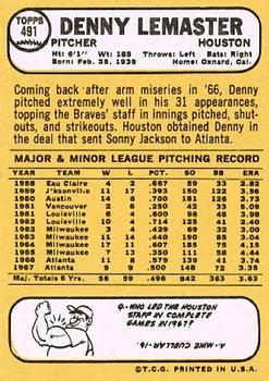 Denny Lemaster  baseball card collectible - Main Image 2