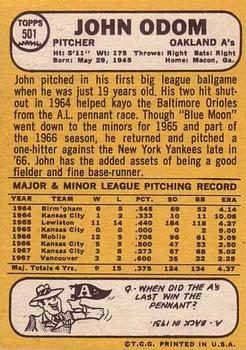John Odom  baseball card collectible - Main Image 2