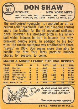 Don Shaw  baseball card collectible - Main Image 2