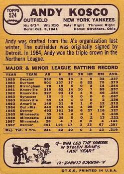 Andy Kosco  baseball card collectible - Main Image 2