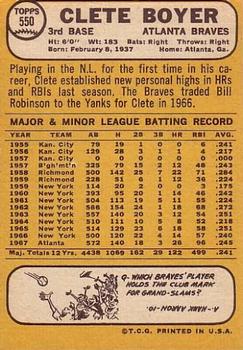 Clete Boyer  baseball card collectible - Main Image 2