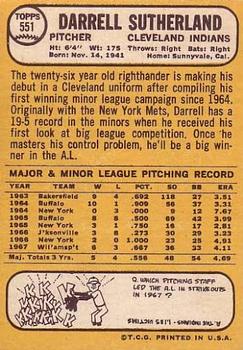 Darrell Sutherland  baseball card collectible - Main Image 2