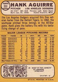 Hank Aguirre  baseball card collectible - Main Image 2