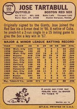 Jose Tartabull  baseball card collectible - Main Image 2