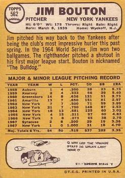 Jim Bouton  baseball card collectible - Main Image 2
