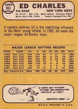 Ed Charles  baseball card collectible - Main Image 2