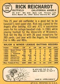 Rick Reichardt  baseball card collectible - Main Image 2