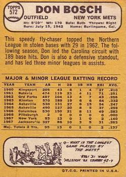 Don Bosch  baseball card collectible - Main Image 2