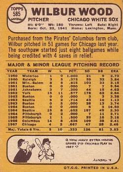 Wilbur Wood  baseball card collectible - Main Image 2