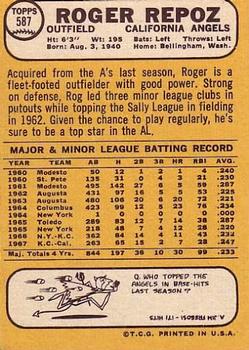 Roger Repoz  baseball card collectible - Main Image 2