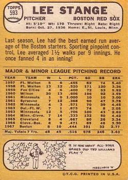 Lee Stange  baseball card collectible - Main Image 2