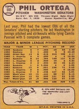 Phil Ortega  baseball card collectible - Main Image 2