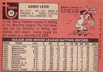 Danny Cater  baseball card collectible - Main Image 2