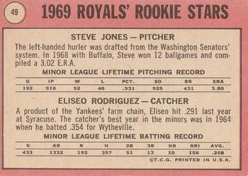 Royals 1969 Rookie Stars (Steve Jones / Eliseo Rodriguez)  baseball card collectible - Main Image 2