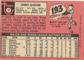 Sonny Jackson  baseball card collectible - Main Image 2