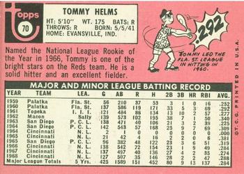 Tommy Helms  baseball card collectible - Main Image 2