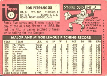 Ron Perranoski  baseball card collectible - Main Image 2
