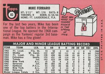 Mike Ferraro  baseball card collectible - Main Image 2