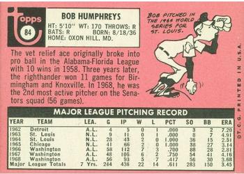 Bob Humphreys  baseball card collectible - Main Image 2