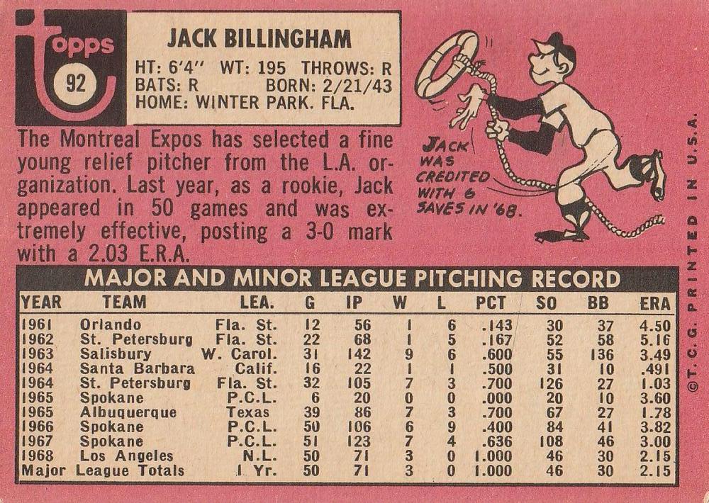 Jack Billingham  baseball card collectible - Main Image 2