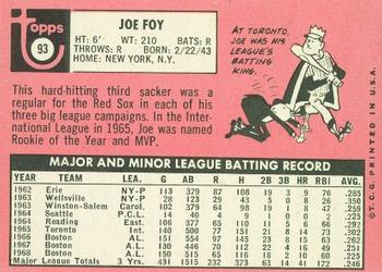 Joe Foy  baseball card collectible - Main Image 2