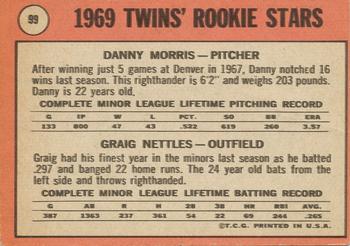 Twins 1969 Rookie Stars (Danny Morris / Graig Nettles)  baseball card collectible - Main Image 2