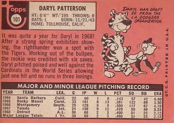 Daryl Patterson  baseball card collectible - Main Image 2