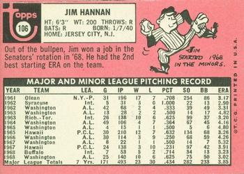 Jim Hannan  baseball card collectible - Main Image 2
