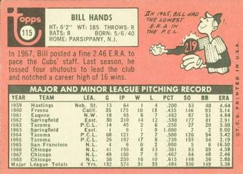 Bill Hands  baseball card collectible - Main Image 2
