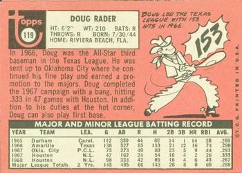Doug Rader  baseball card collectible - Main Image 2