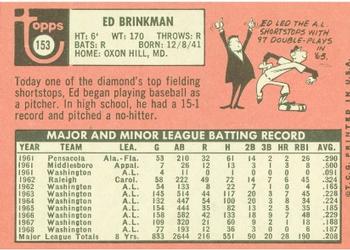 Ed Brinkman  baseball card collectible - Main Image 2