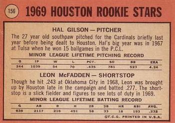 Astros 1969 Rookie Stars (Hal Gilson / Leon McFadden)  baseball card collectible - Main Image 2
